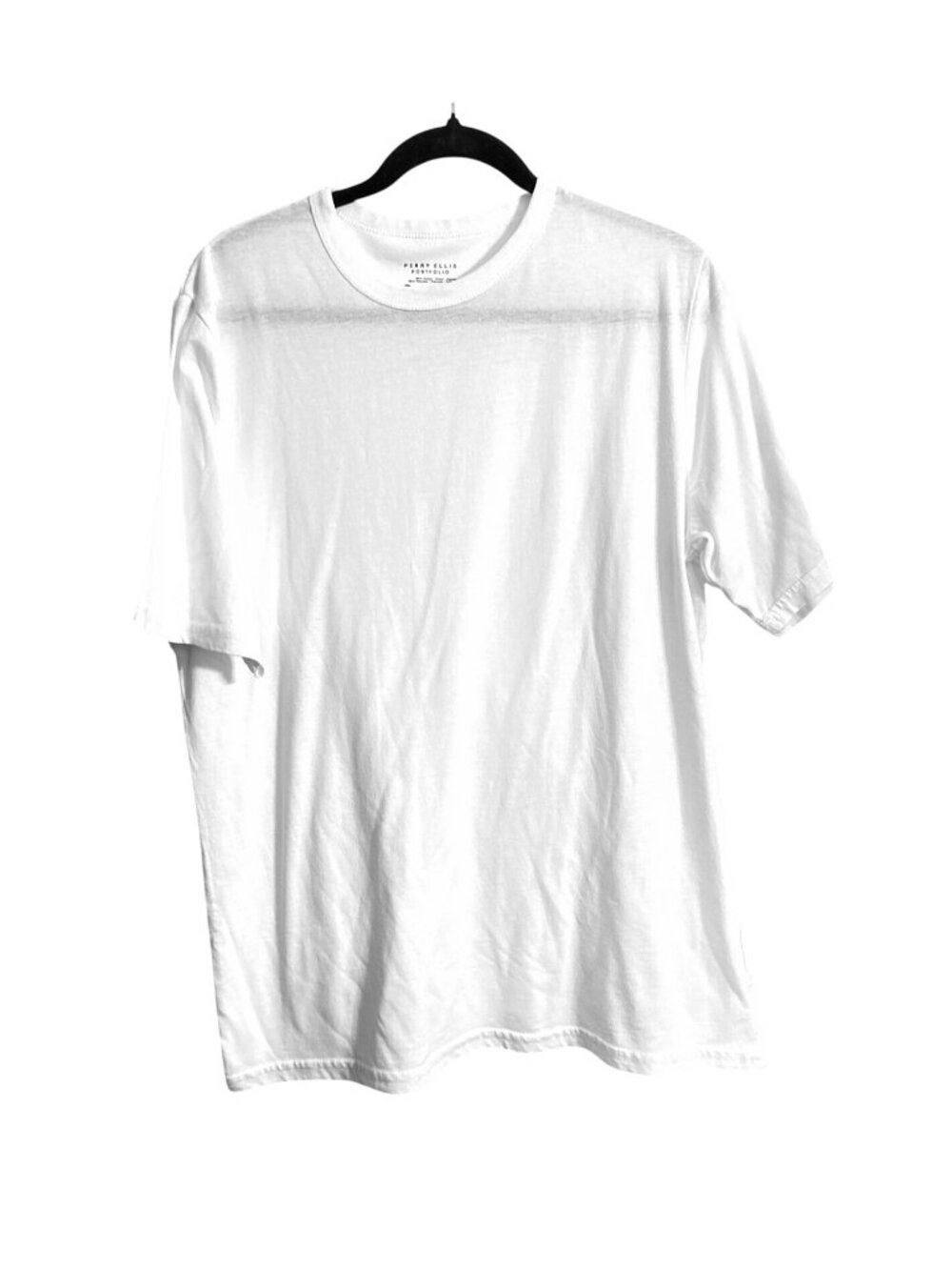 Perry Ellis Portfolio Mens White T-Shirt Size XL - Classic Crew Neck Comfort